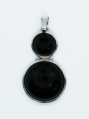 Pendant Two Rounds Obsidian
