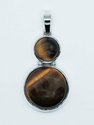 Pendant Two Rounds Tiger Eye