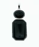 Pendant Oval Octa Obsidian