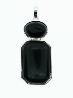 Pendant Oval Octa Obsidian
