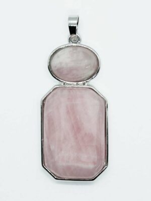 Pendant Oval Octa Rose Quartz