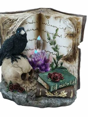 Raven On Skull Spell Books LED