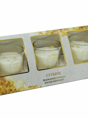 Candle With Citrine Pack of 3