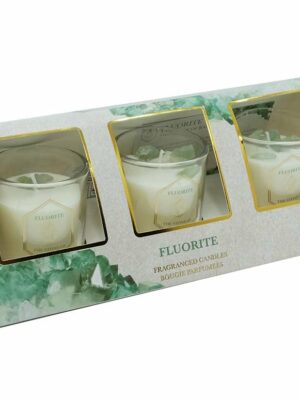 Candle With Fluorite Pack of 3