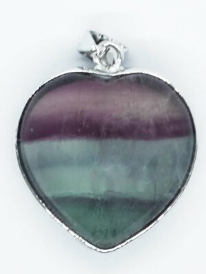 Pendant Heart Caged Fluorite