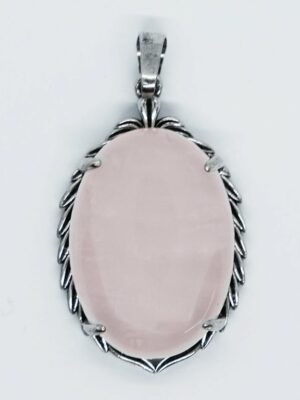 Pendant Oval Rose Quartz