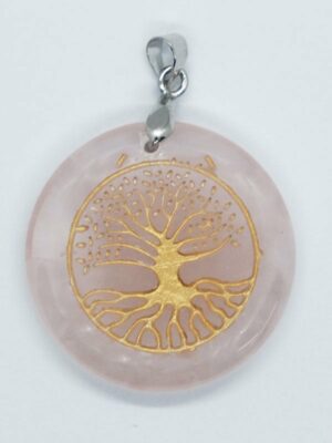 Pendant Round TOL Rose Quartz