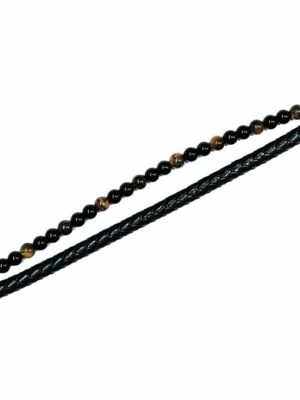 Bracelet Leather Multi Stone