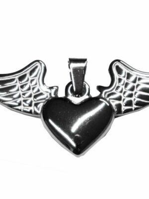 Pendant Steel Heart Wings
