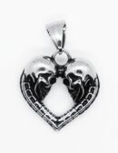 Pendant Steel Skulls Heart