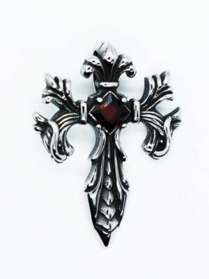 Pendant Cross Red CZ