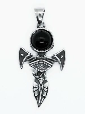 Pendant Steel Eye Cross Black