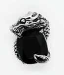 Pendant Steel Dragon Black Sto