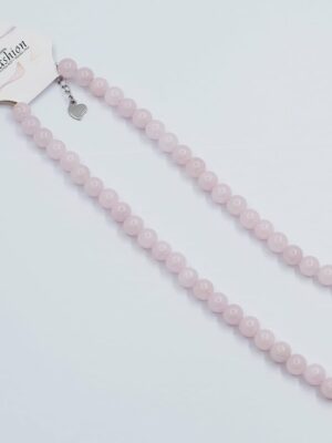 Necklace 8mm Bead Rose Quartz