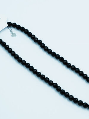 Necklace 8mm Bead Black Obsidian