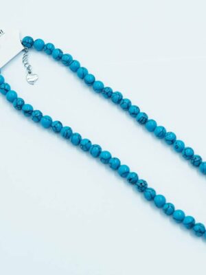 Necklace 8mm Bead Blue Howlite