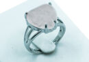 Ring Heart Shape Rose Quartz