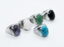 Ring Oval Wide Mix Stone Set