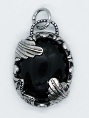 Pendant Oval Wings Obsidian