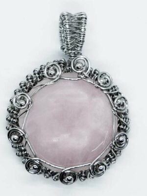 Pendant Round Wired Rose Qz