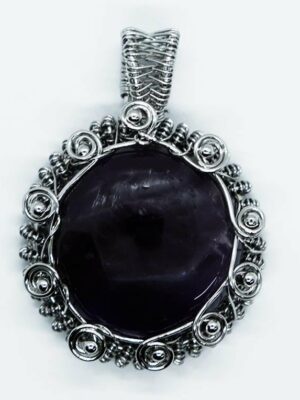 Pendant Round Wired Amethyst