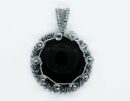 Pendant Round Wired Obsidian