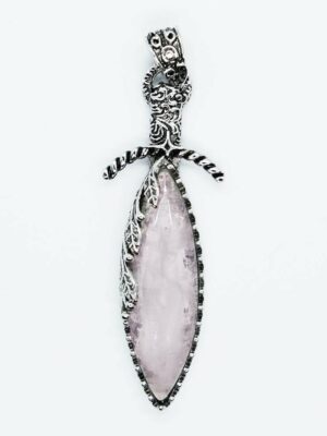 Pendant Drop Faceted Rose Quartz
