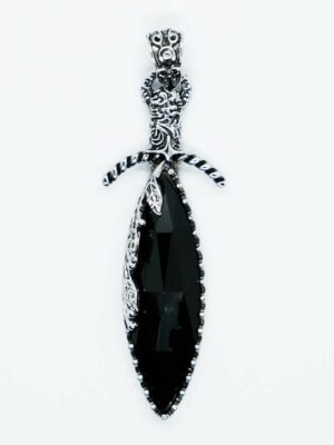 Pendant Drop Faceted Obsidian