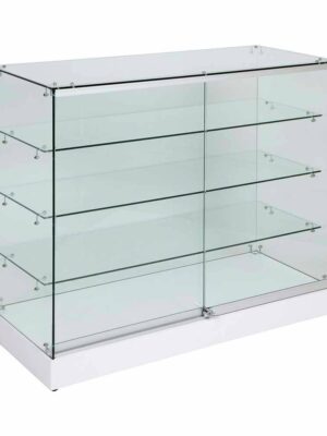 Frameless Display Glass Counter 1200X500X1200mm W Code 99103