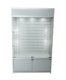 Glass Cabinet 1400X400X1980mm Slat Wall Led Bulbs Lighting Code 99105