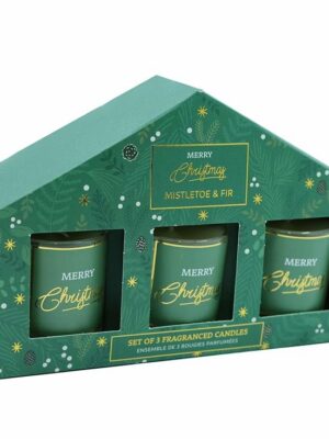 Votive Candlepots Mistletoe Fir