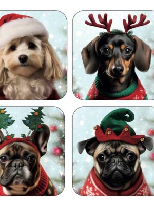 Coasters Dog in Hat 10.5cm