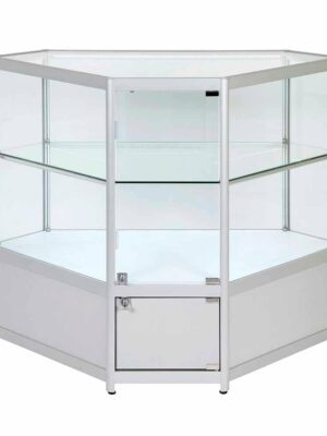 Corner Aluminium Display Glass Counter 850X850X1050mm SGT2 Code 99643