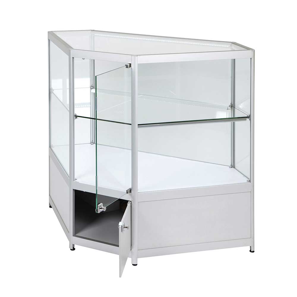Corner Aluminium Display Glass Counter 850X850X1050mm SGT2 Code 99643 - Image 3