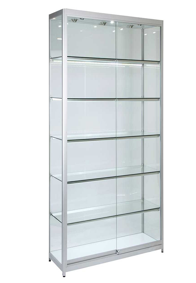 Glass Cabinet 1000X400X1980mm 5 Shelves Led Strip Lighting Code 99778 - Image 2