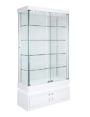 Frameless Glass Cabinet 650X400X1900mm 4 Shelves Led Strip Lighting Code 99911