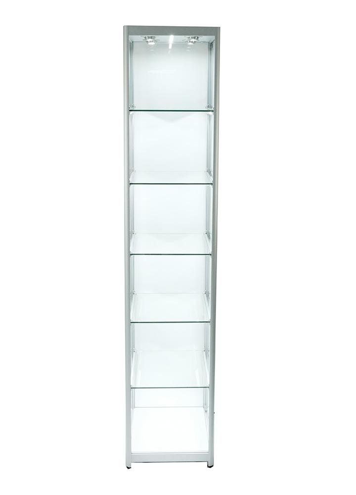 Glass Cabinet 400X400X1980mm 5 Shelves Led Strip Lighting Code 99931