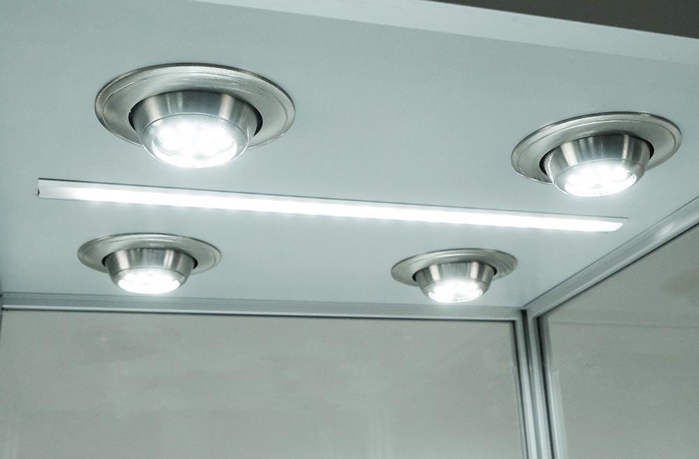 Glass Cabinet 400X400X1980mm 5 Shelves Led Strip Lighting Code 99931 - Image 3