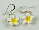 Silver Earring Flower Yellow