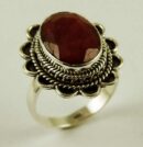 Silver Ring Oval Ruby