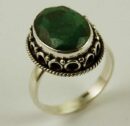 Silver Ring Oval Emerald