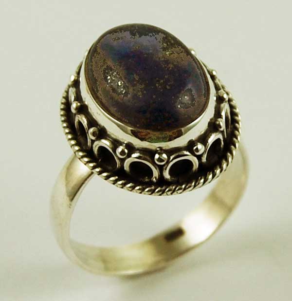 Silver Ring Oval Lapis
