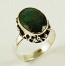 Silver Ring Oval Emerald