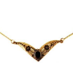 Bronze Necklace Onyx 18 Inch