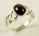 Silver Ring Garnet Oval Stone