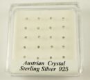 Nose Studs Silver Clear Stones 20pcs