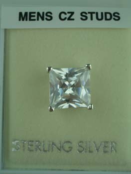 Earring Silver For Men Square