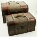 Box Wooden Trunk Set Of 2