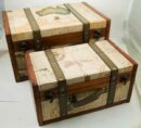 Box Wooden Trunk Set Of 2