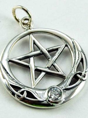 Pendant Silver Star Clear Stone